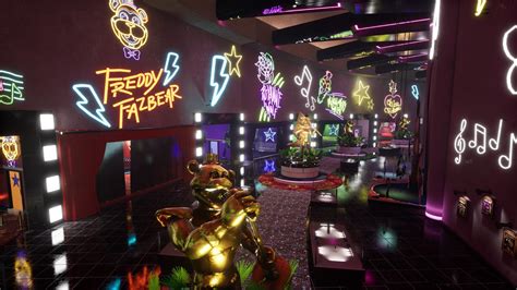 In FNaF Security Breach a partial replica of the living room can be found in the Utility Tunnels of Freddy Fazbear's Mega Pizzaplex, displaying Freddy and Friends On Tour on the television. . Freddy fazbears mega pizzaplex